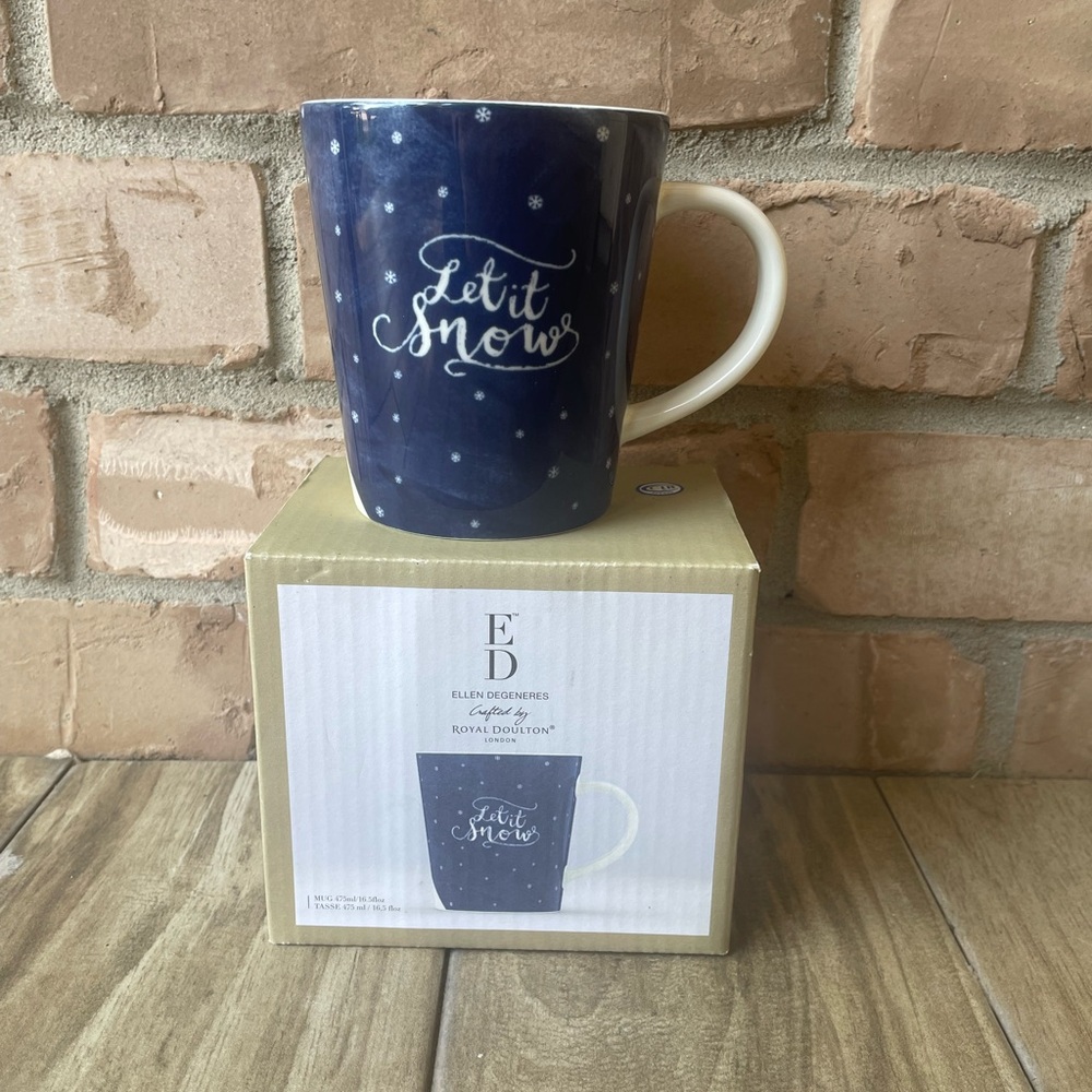 Ellen DeGeneres Navy Blue 'Let it Snow' Mug